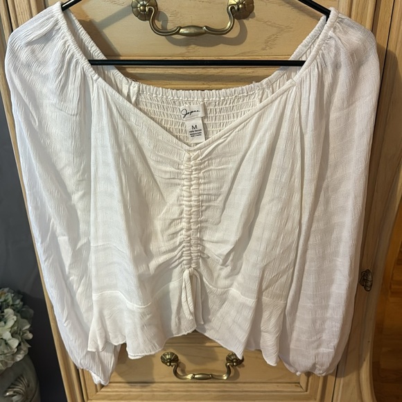 Japna White Ruched Blouse - Picture 2 of 5
